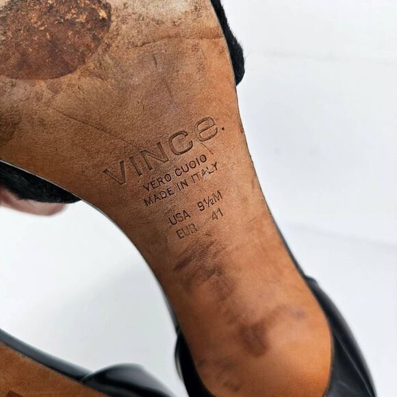 VINCE Claire Pony Hair Leather D'Orsay Pumps Black 9.5 - Picture 9 of 11
